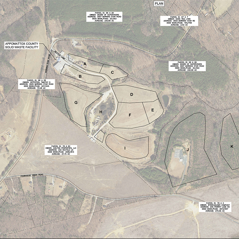 Appomattox County, VA solid waste planning map