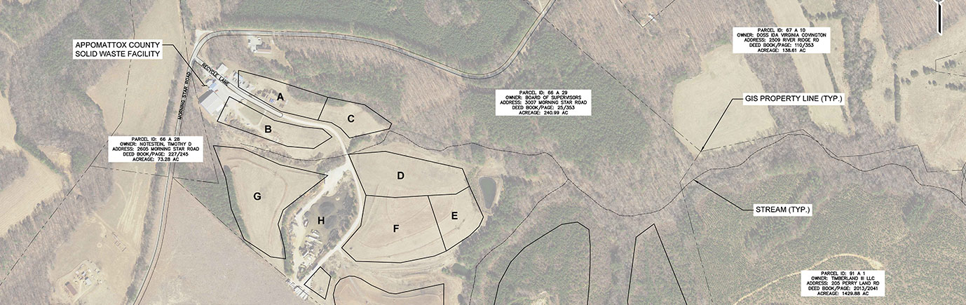 Appomattox County, VA solid waste planning map