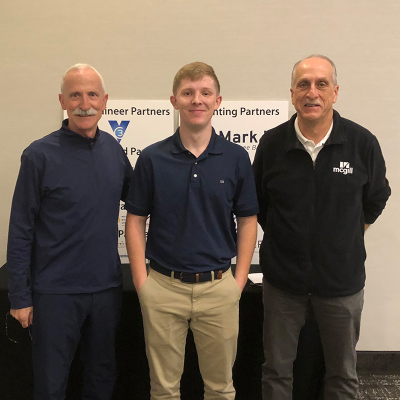 Tripp English with former local government managers and McGill staff, Gary Jackson and Robert Hyatt. Tripp received the Marvin Hoffman / McGill Associates Local Government Scholarship form Appalachian State University