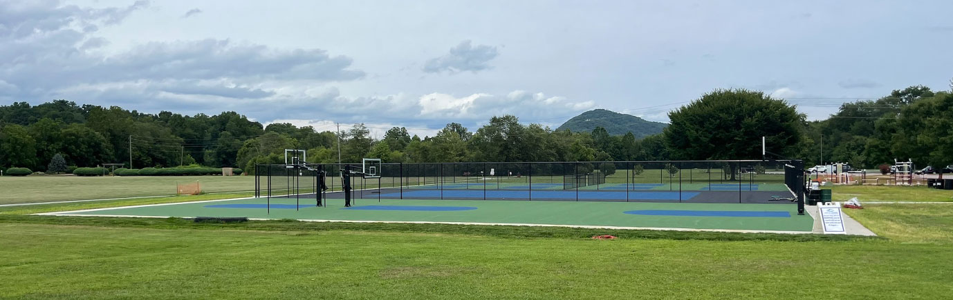 Bill Moore Community Park's new tennis courts in the Town of Fletcher, North Carolina, were part of the on-call services that McGill provided the Town.