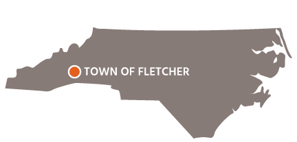 Town of Fletcher pin on North Carolina map