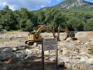 Construction of the new WWTP facility in Chimney Rock