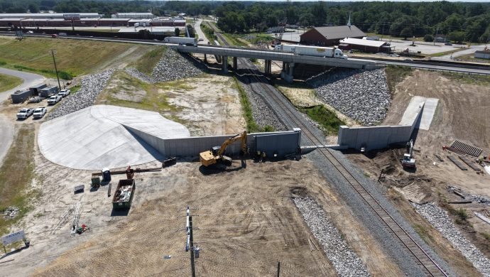 A Decade in the Making: The West Lumberton Floodgate 5 Aerial photo of West Lumberton Floodgate and CSX railroad provided by Crowder Construction